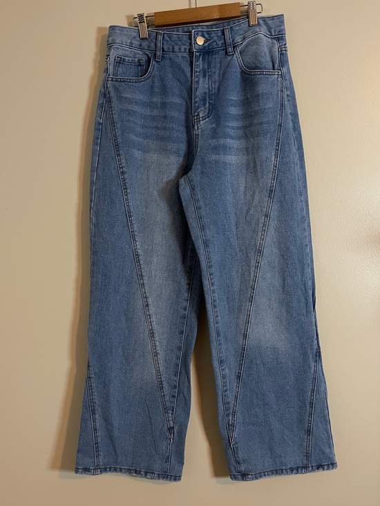 Commense Denim - Commense Jeans Womens Medium Blue Wide Leg High Waist Denim Normcore Cute Casual